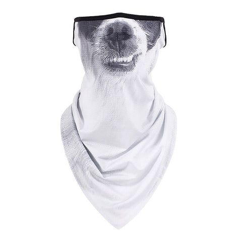 Braga Cuello Tubular para niños Animal Perro Blanco Máscara Cara Orejeras Ski Snowboard Buff Deporte