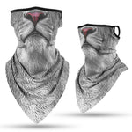 Pañuelo Bandana Orejeras Braga Cuello Tubular para niños Disfraz Halloween Máscara Cara Ski Snowboard Buff Deporte Animal Tigre Gris