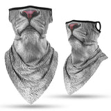 Pañuelo Bandana Orejeras Braga Cuello Tubular para niños Disfraz Halloween Máscara Cara Ski Snowboard Buff Deporte Animal Tigre Gris