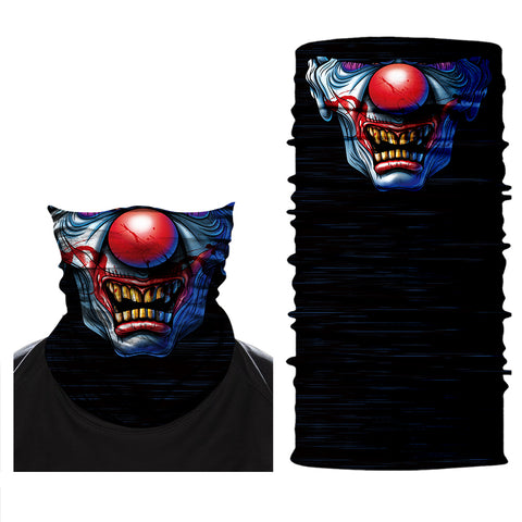 Braga Cuello Tubular para adultos Skull Skeleton Calavera Disfraz Payaso Halloween Máscara Cara Ski Snowboard Buff Deporte Clown