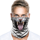 Braga Cuello Tubular para adultos Tigre Blanco Disfraz Halloween Máscara Cara Ski Snowboard Buff Deporte White Tiger