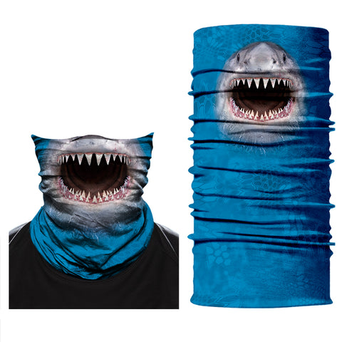 Braga Cuello Tubular para adultos Tiburon Disfraz Halloween Máscara Cara Ski Snowboard Buff Deporte Shark