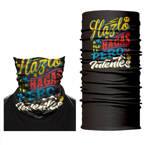 Braga Cuello Tubular para adultos buff para hombre para mujer Frase Hazlo o no lo hagas pero no lo intentes
