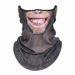 Braga Cuello Tubular para adultos Disfraz Halloween Máscara Cara Ski Snowboard Buff Deporte Animal Mono Monkey
