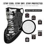 Braga Cuello Tubular para adultos Skull Skeleton Calavera Feliz Dia de Los Muertos Mexico Disfraz Halloween Máscara Cara Ski Snowboard Buff Deporte