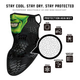 Braga Cuello Tubular para niños Personaje The Mask Hulk Marvel Comics Superhéroe Superhero Vengadores Avengers Disfraz Halloween Máscara Cara Ski Snowboard Buff Deporte 