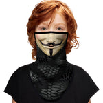 Pañuelo Bandana Orejeras Braga Cuello Tubular para niños Disfraz Halloween Máscara Cara Ski Snowboard Buff Deporte Personaje Vendetta Money Heist La Casa de papel