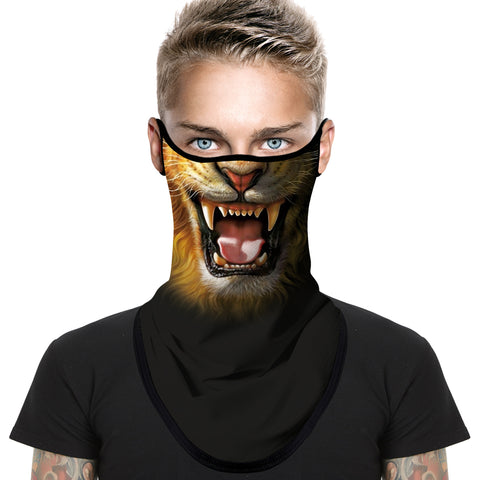 Braga Cuello Tubular para adultos Animal Leon Máscara Cara Orejeras Ski Snowboard Buff Deporte