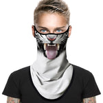 Pañuelo Bandana Orejeras Braga Cuello Tubular para adultos Disfraz Halloween Máscara Cara Ski Snowboard Buff Deporte Tigre Blanco Animal