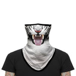 Pañuelo Bandana Orejeras Braga Cuello Tubular para adultos Disfraz Halloween Máscara Cara Ski Snowboard Buff Deporte Tigre Blanco Animal
