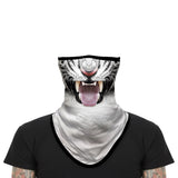 Pañuelo Bandana Orejeras Braga Cuello Tubular para adultos Disfraz Halloween Máscara Cara Ski Snowboard Buff Deporte Tigre Blanco Animal