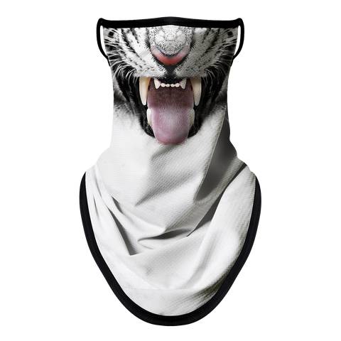 Pañuelo Bandana Orejeras Braga Cuello Tubular para adultos Disfraz Halloween Máscara Cara Ski Snowboard Buff Deporte Tigre Blanco Animal