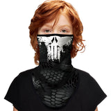 Braga Cuello Tubular para niños Alien Punisher Destructor Castigador Máscara Cara Orejeras Ski Snowboard Buff Deporte
