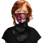 Braga Cuello Tubular para niños Personaje Comics Dos Caras Two Faces Angry Disfraz Halloween Máscara Cara Ski Snowboard Buff Deporte