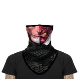 Braga Cuello Tubular para adultos Personaje Comics Dos Caras Two Faces Angry Disfraz Halloween Máscara Cara Ski Snowboard Buff Deporte