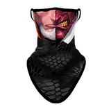 Braga Cuello Tubular para adultos Personaje Comics Dos Caras Two Faces Angry Disfraz Halloween Máscara Cara Ski Snowboard Buff Deporte