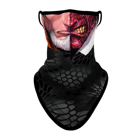Braga Cuello Tubular para adultos Personaje Comics Dos Caras Two Faces Angry Disfraz Halloween Máscara Cara Ski Snowboard Buff Deporte