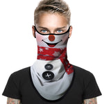 Braga Cuello Tubular para adultos Disfraz Halloween Máscara Cara Ski Snowboard Buff Deporte Muñeco de Nieve Snowman Navidad
