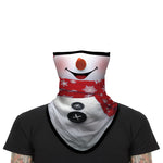 Braga Cuello Tubular para adultos Disfraz Halloween Máscara Cara Ski Snowboard Buff Deporte Muñeco de Nieve Snowman Navidad