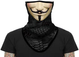 Pañuelo Bandana Orejeras Braga Cuello Tubular para adultos Disfraz Halloween Máscara Cara Ski Snowboard Buff Deporte Personaje Vendetta Money Heist La Casa de papel