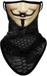 Pañuelo Bandana Orejeras Braga Cuello Tubular para adultos Disfraz Halloween Máscara Cara Ski Snowboard Buff Deporte Personaje Vendetta Money Heist La Casa de papel