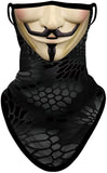 Pañuelo Bandana Orejeras Braga Cuello Tubular para adultos Disfraz Halloween Máscara Cara Ski Snowboard Buff Deporte Personaje Vendetta Money Heist La Casa de papel