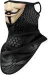Pañuelo Bandana Orejeras Braga Cuello Tubular para adultos Disfraz Halloween Máscara Cara Ski Snowboard Buff Deporte Personaje Vendetta Money Heist La Casa de papel
