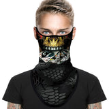 Braga Cuello Tubular para Adultos Skull Skeleton Calavera Cartas Poker Feliz Dia de Los Muertos Mexico Disfraz Halloween Máscara Cara Ski Snowboard Buff Deporte