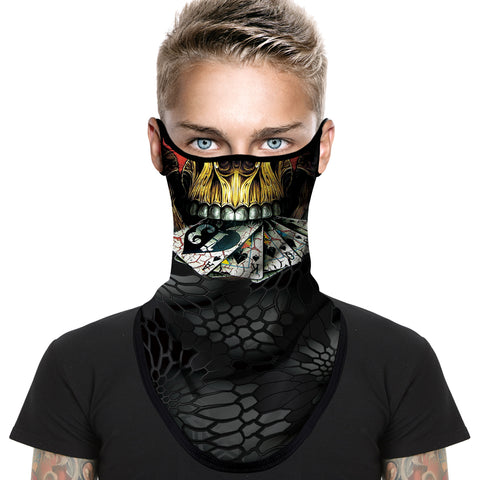 Braga Cuello Tubular para Adultos Skull Skeleton Calavera Cartas Poker Feliz Dia de Los Muertos Mexico Disfraz Halloween Máscara Cara Ski Snowboard Buff Deporte
