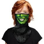 Braga Cuello Tubular para niños Personaje The Mask Hulk Marvel Comics Superhéroe Superhero Vengadores Avengers Disfraz Halloween Máscara Cara Ski Snowboard Buff Deporte 