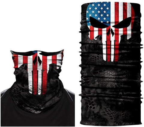 Braga Cuello Tubular Pañuelo para adultos Personaje Punisher Vengeance Alien Bandera EEUU Bandera Estados Unidos