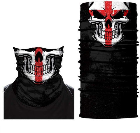 Braga Cuello Tubular para adultos Skull Skeleton Calavera Bandera Inglaterra England Flag
