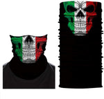 Braga Cuello Tubular para adultos Skull Skeleton Calavera Bandera Italia Italy Italian Flag 