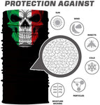 Braga Cuello Tubular para adultos Skull Skeleton Calavera Bandera Italia Italy Italian Flag 