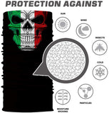 Braga Cuello Tubular para adultos Skull Skeleton Calavera Bandera Italia Italy Italian Flag 