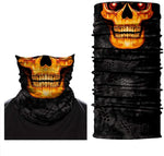 Braga Cuello Tubular para adultos Skull Skeleton Calavera Fuego Disfraz Halloween Máscara Cara Ski Snowboard Buff Deporte 