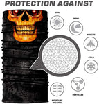 Braga Cuello Tubular para adultos Skull Skeleton Calavera Fuego Disfraz Halloween Máscara Cara Ski Snowboard Buff Deporte 