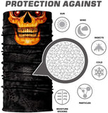 Braga Cuello Tubular para adultos Skull Skeleton Calavera Fuego Disfraz Halloween Máscara Cara Ski Snowboard Buff Deporte 