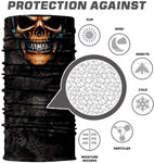Braga Cuello Tubular para adultos Skull Skeleton Calavera Feliz Dia de Los Muertos Mexico Disfraz Halloween Máscara Cara Ski Snowboard Buff Deporte 