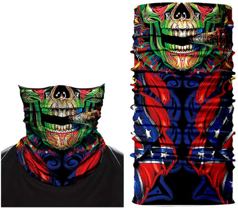 Braga Cuello Tubular para adultos Skull Skeleton Calavera Feliz Dia de Los Muertos Mexico Disfraz Halloween Máscara Cara Ski Snowboard Buff Deporte Reggae