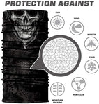 Braga Cuello Tubular para adultos Skull Skeleton Calavera Disfraz Halloween Máscara Cara Ski Snowboard Buff Deporte