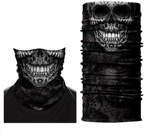 Braga Cuello Tubular para adultos Skull Tatuaje Tattoo Skeleton Calavera Smoker Feliz Dia de Los Muertos Mexico Disfraz Halloween Máscara Cara Ski Snowboard Buff Deporte 