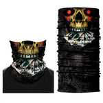 Braga Cuello Tubular para adultos Skull Skeleton Calavera Cartas Disfraz Halloween Máscara Cara Ski Snowboard Buff Deporte