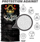 Braga Cuello Tubular para adultos Skull Skeleton Calavera Cartas Disfraz Halloween Máscara Cara Ski Snowboard Buff Deporte