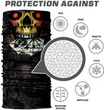 Braga Cuello Tubular para adultos Skull Skeleton Calavera Cartas Disfraz Halloween Máscara Cara Ski Snowboard Buff Deporte