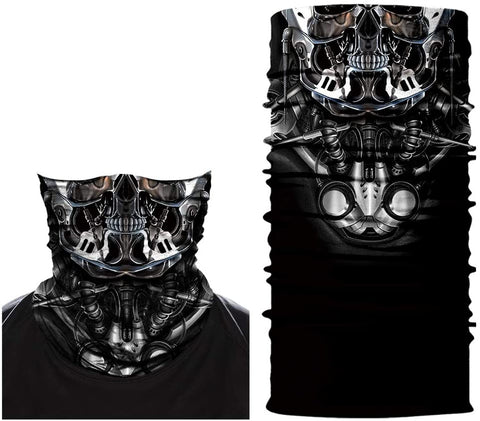 Braga Cuello Tubular para adultos Skull  Robot Skeleton Calavera Robot Feliz Dia de Los Muertos Mexico Disfraz Halloween Máscara Cara Ski Snowboard Buff Deporte 