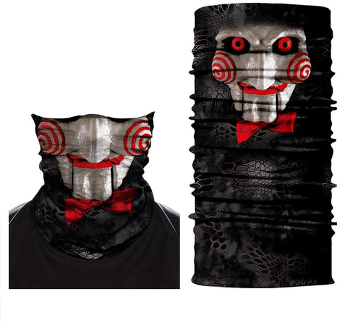 Braga Cuello Tubular para adultos Pelicula Saw Horror Miedo Drama Disfraz Halloween 