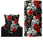 Braga Cuello Tubular para adultos Skull  Roses Skeleton Calavera Rosas Feliz Dia de Los Muertos Mexico Disfraz Halloween Máscara Cara Ski Snowboard Buff Deporte 