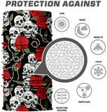 Braga Cuello Tubular para adultos Skull  Roses Skeleton Calavera Rosas Feliz Dia de Los Muertos Mexico Disfraz Halloween Máscara Cara Ski Snowboard Buff Deporte 