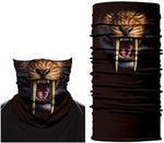 Braga Cuello Tubular para adultos Leon Tigre Animal Salvaje Ice Age Disfraz Halloween Máscara Cara Ski Snowboard Buff Deporte